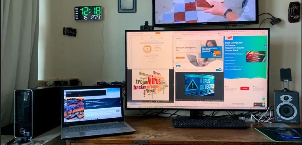 Professional computer repair shop interior near Howard Beach NY